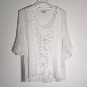 Bellaumbra Womens Shirt Blouse 100% Silk Cottagecore Etheral Fairy Plus Size 1X